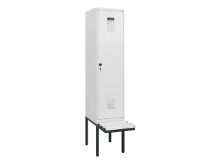 locker met bank,HxBxD 1950x400x815mm,1vak,vak B 400mm,draaigrendel - 2