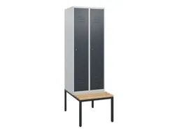 locker met bank,HxBxD 1950x600x815mm,2vak,vak B 300mm,cil.-slot