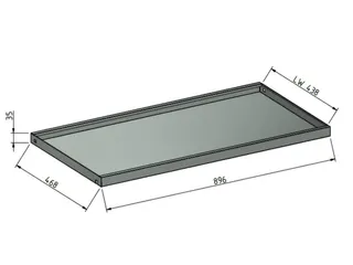 uittrekbaar legbord,v. werkplaatskast,m. bakrand,BxD 1000x500mm - 3
