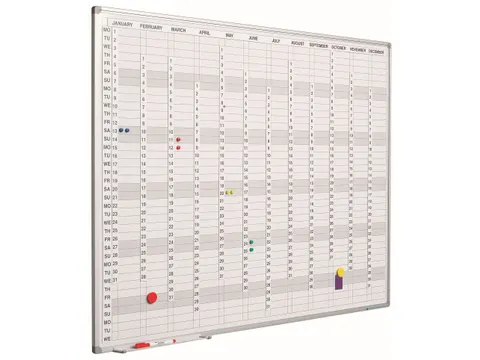 Verticale Jaarplanner Magnetisch 60x90cm NL Softline profiel 8mm