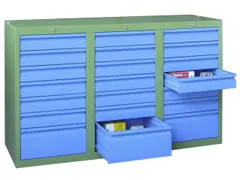 ladekast HxBxD 900x1500x500mm 21laden RAL7035 front RAL5012