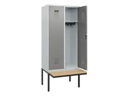 locker met bank,HxBxD 1950x800x815mm,2vak,vak B 400mm,cilinderslot