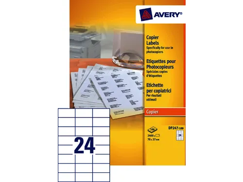 Etiket Avery DP247-100 70x37mm wit 2400stuks