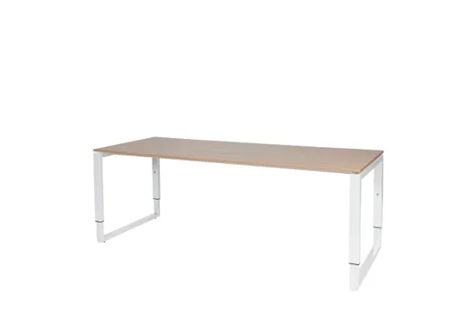 Domino Plus Bureau Hoogte Verstelbaar 2000x800mm Hav/Kers 25mm Wit