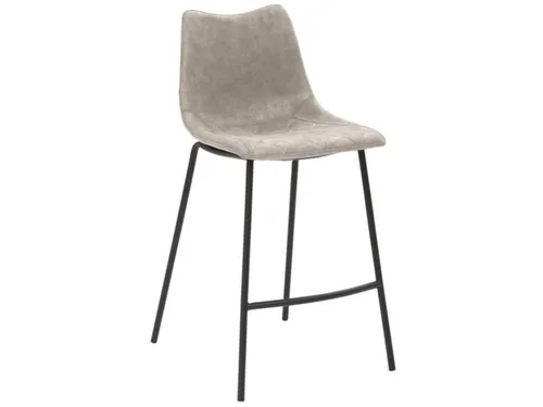 Barkruk mySOLO 4-poten Zwart met Zitting kunstleder Vintage Grijs