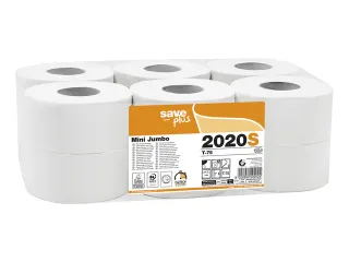 Toiletpapier Celtex Save Mini Jumbo 2-laags wit 150 meter krimp a 12 r - 2
