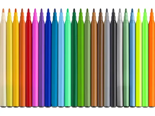Viltstift FC Dino 18x stand. Kleur+3x metallic kleur+ 3x neon kleur in