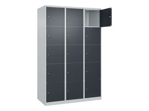 lockerkast,HxBxD 1850x1200x500mm,3x5vakken,vak B 400mm,cil.-slot