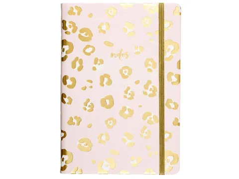 Notitieboek Èccolo Leopard lijn ca.15x20cm 80gr. 256pag. met elastiek