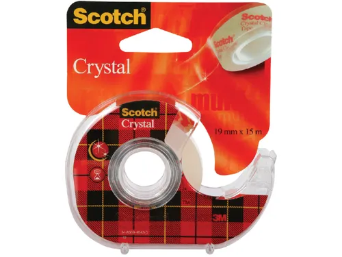 Plakband Scotch 600 19Mmx15M Crystal Clear + Handafroller