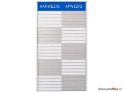In-uit Bord 25 Namen Aluminium Aan/afwezigheidsbord