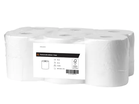 Poetsrol midi cellulose 1-laags 20 cm 6 x 300 meter in folie FSC