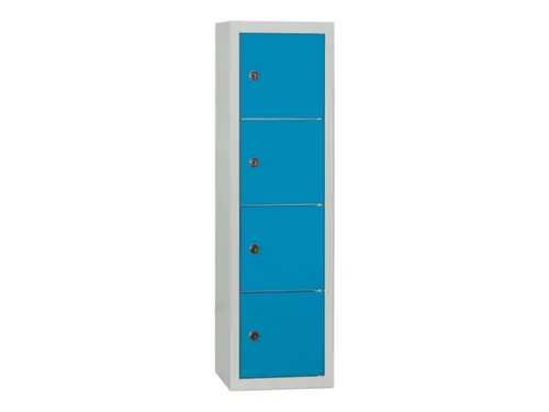 lockerkast,HxBxD 778x225x200mm,1x4vakken,RAL7035,front RAL5012
