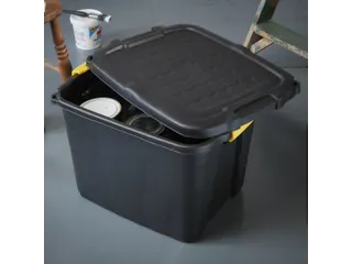 Opbergbox Bankers Box 42 liter met handgrepen robuust zwart - 5