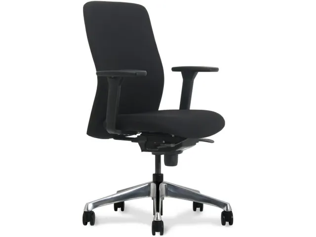 Bureaustoel Ergo Zwart NEN-EN 1335 Alu Voetkruis Arbo Goedgekeurd