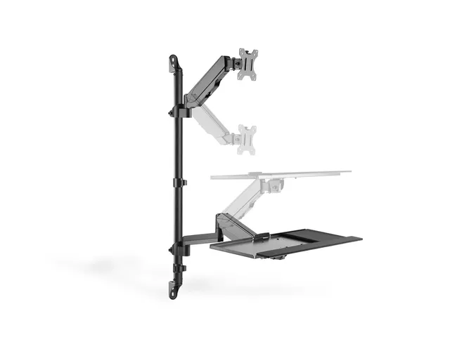 Zit Sta Werkplek Muurbevestiging Zwart