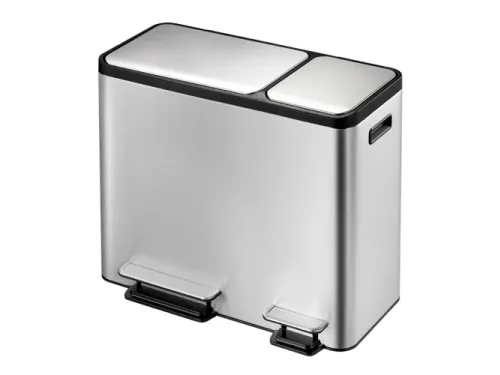 Ecocasa Recycler Pedaalemmer 30+15 Liter mat RVS