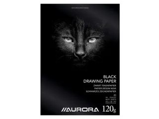 Tekenblok Aurora A4 20v 120g zwart tekenpapier - 1