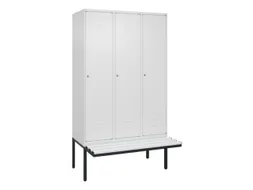 locker met bank,HxBxD 2120x1200x815mm,3vak,vak B 400mm,cil.-slot