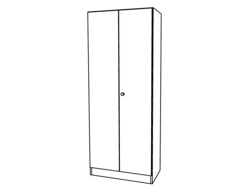 kantoorkast,HxBxD 2004x800x420mm,romp wit,front zilverkleurig