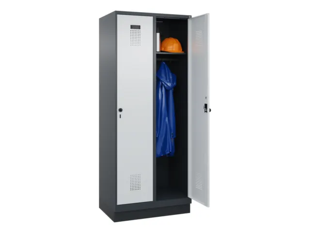 locker,HxBxD 1950x800x500mm,2vak,vak B 400mm,draaigrendel,sokkel