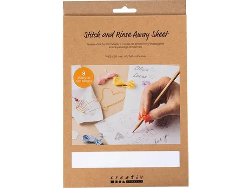 Borduurpapier Creativ Company A5 blister à 8 vellen wit