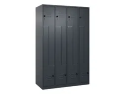 Z-garderobekast,HxBxD 1850x1200x500mm,vak B 150/300mm,draaigrendel