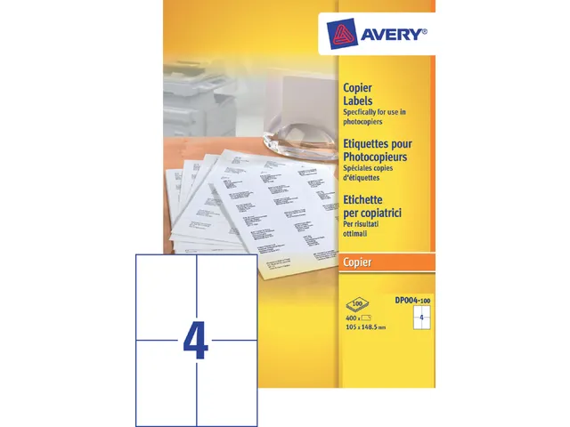 Etiket Avery DP004-100 105x149mm kopieren wit 400stuks