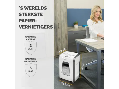 Papiervernietiger Fellowes 15C 4x40mm wit