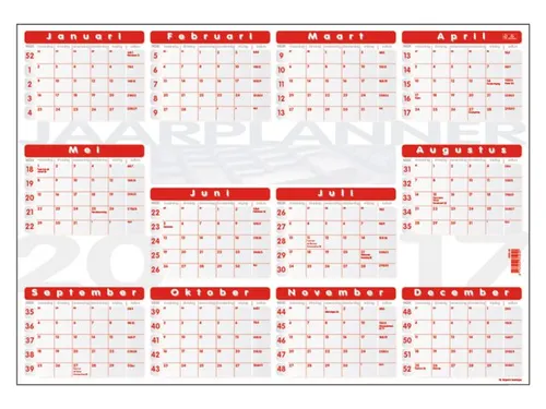 Jaarplankalender 2027 Quantore 48x68cm