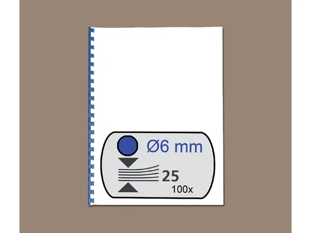 Bindrug Gbc 6mm 21-Rings A4 Blauw 100 Stuks