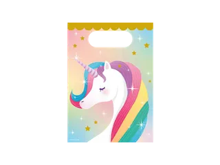 Gift bags Unicorn Papieren uitdeelzakjes 23x16,5cm 6 stuks - 1