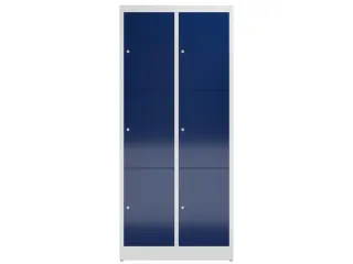 Lockerkast 1800x800x500mm 2x3 vakken cilinderslot, sokkel, RAL5010 - 2