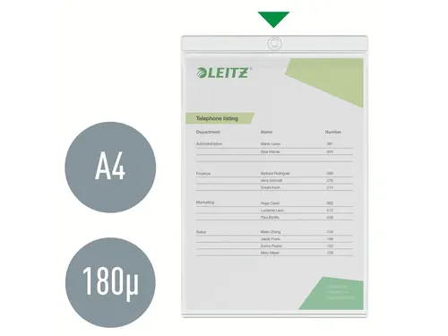 U-map Leitz 4094 A4 met ophangoog 0.20mm PVC transparant