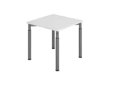 bureau,HxBxD 680-820x800x800mm,blad grijs,4voeten grafiet,ronde buis