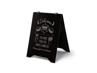 Stoepbord Grab & Grip Krijtbord BOND panelen A2 Zwart Dubbelzijdig - 1
