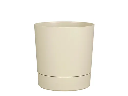 Plantenpot Mica Coco met schotel rond beige 29.5 x 28 cm