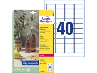 Etiket Avery L7781-25 45.7x25.4 transparant 1000st - 5
