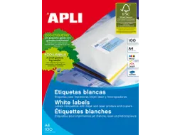 witte etiketten Ft 210x148mm (bxh) 200 stuks 2 per blad 100 blad