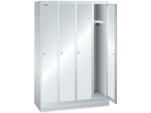 garderobekast,HxBxD 1800x1200x500mm,4vak,vak B 300mm,cil.-slot,sokkel