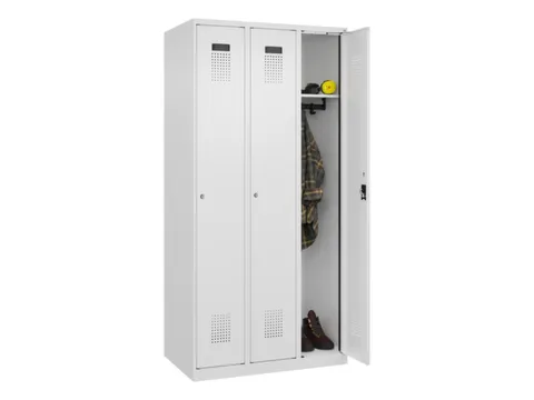locker,HxBxD 1850x900x500mm,3vak,vak B 300mm,cil.-slot,staand op vloer