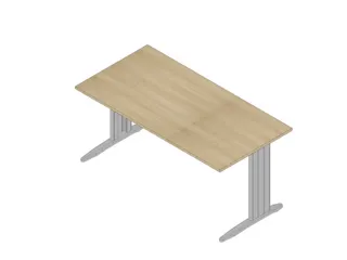 bureau,HxBxD 730x1600x800mm,blad eiken,C-voet aluminium - 1
