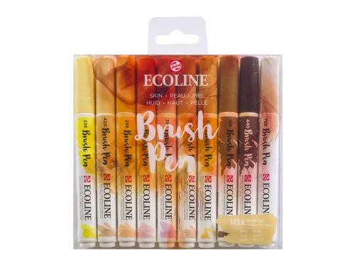 Brushpen Talens Ecoline set à 10 stuks huid