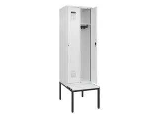 locker met bank,HxBxD 2120x600x815mm,2vak,vak B 300mm,cilinderslot - 1