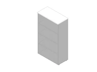 kantoorstelling HxBxD 1600x900x450mm 4 OH 3xhouten vloer aluminium wit - 1