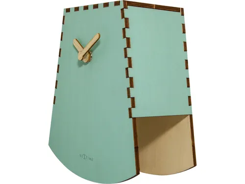 Tafelklok NeXtime Rocky 19.5x18x8.8 cm hout turquoise