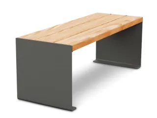 zitbank B 1200mm 3latten zitting licht eikenhout H 450mm staal grijs - 1