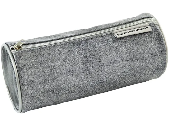 Etui Eberhard Faber glitter grijs rond model