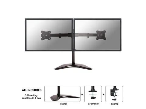 Neomounts Monitorarm 2 Schermen 27inch Zwart Nm-d335dblack
