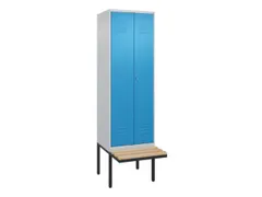 PBM-locker met bank,HxBxD 2120x600x815mm,2vak,vak B 300mm,cil.-slot
